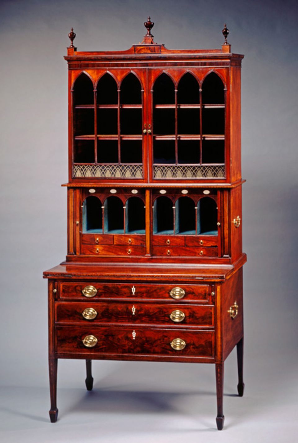 An image of a Thomas Seymour's desk and bookcase made from mahogany.