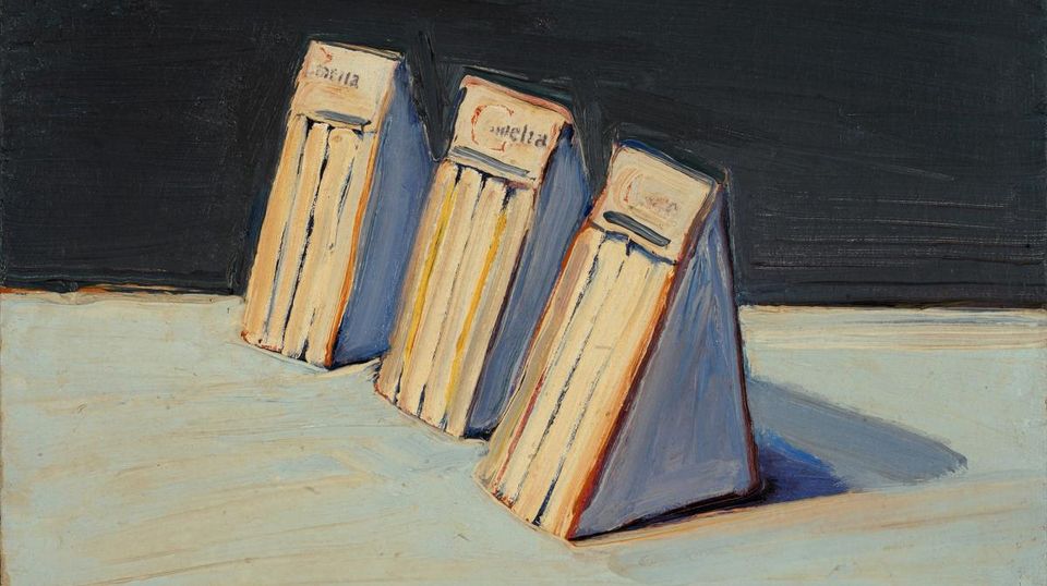 A painting of three sandwiches 
