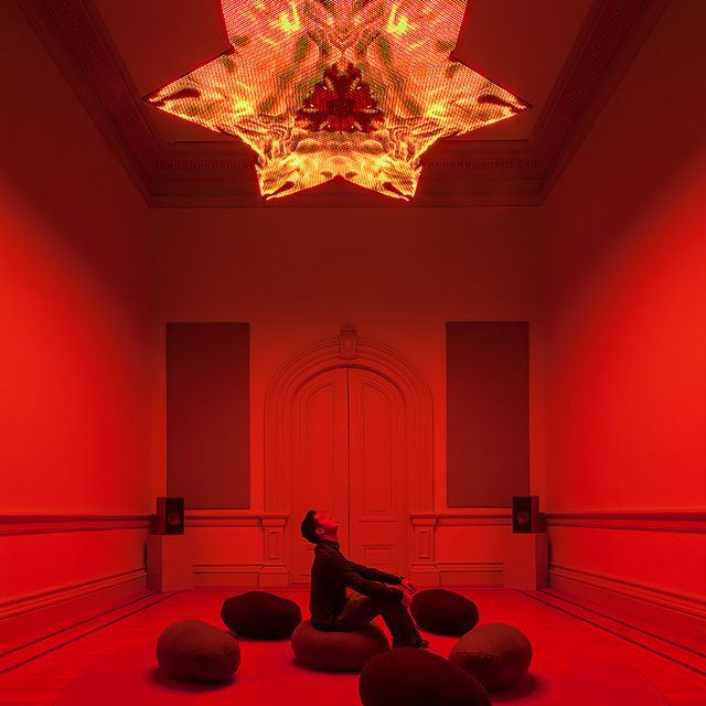 An image inside Christopher Schardt's LED installation at the Renwick Gallery.